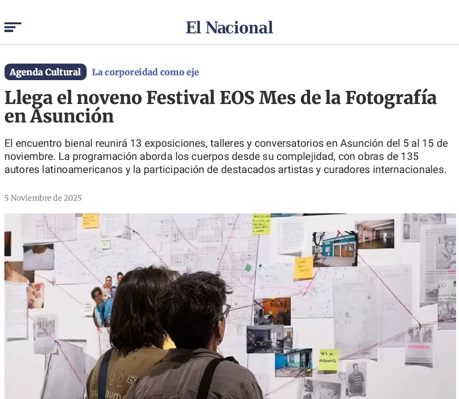 11-05-2025 - Llega el noveno Festival EOS Mes de la Fotografía en Asunción - El Nacional